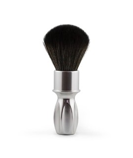 RAZOROCK 400 Plissoft noir synthetic shaving brush - silver handle