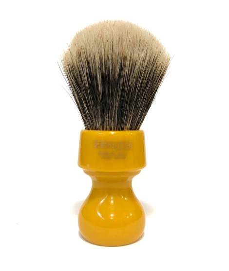 ZENITH Manchurian shaving brush turned resin handle butterscotch color 506B Manchu