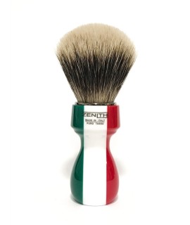 Pennello da barba ZENITH Manchurian manico in resina tricolore Bandiera Italia 507IF Manchu
