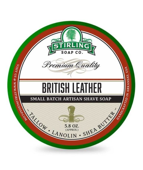 Jabón de afeitar artesanal STIRLING British Leather 170ml