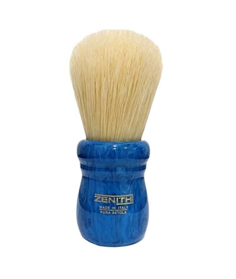 Pennello da barba ZENITH setola sbiancata manico in resina blu cobalto 505BC SE