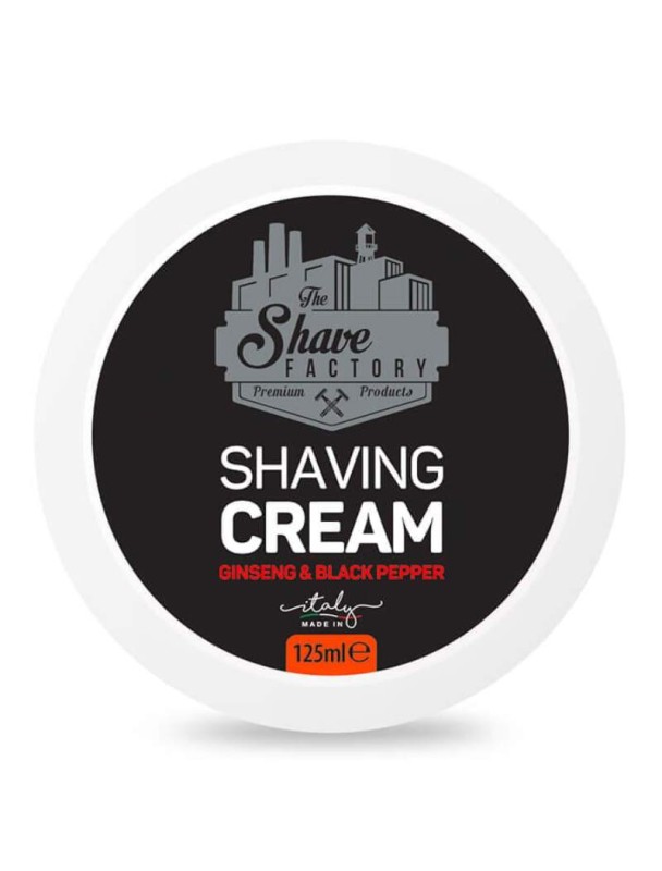 THE SHAVE FACTORY ginseng and black pepper shaving soap 125ml