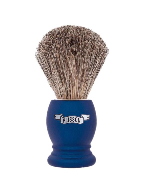PLISSON 1808 Russian grey badger hair blue night handle colour shaving brush