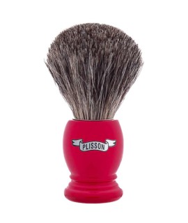 Brocha de afeitar PLISSON 1808 tejón gris esencial ruso color Rojo Ferrari