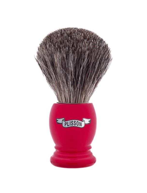 PLISSON 1808 Russian grey badger hair Red Ferrari colour shaving brush