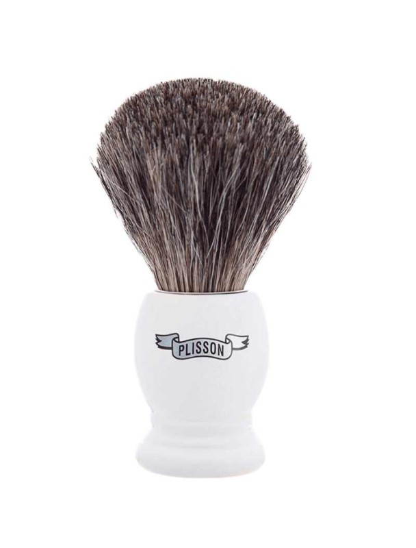 PLISSON 1808 Russian grey badger hair white colour shaving brush