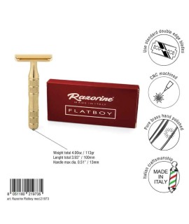 Maquinilla de afeitar clásica RAZORINE Flatboy 73 100% latón 21973