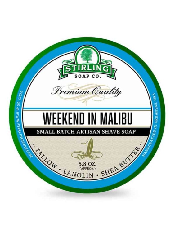 Jabón de afeitar artesanal STIRLING Weekend in Malibu 170ml