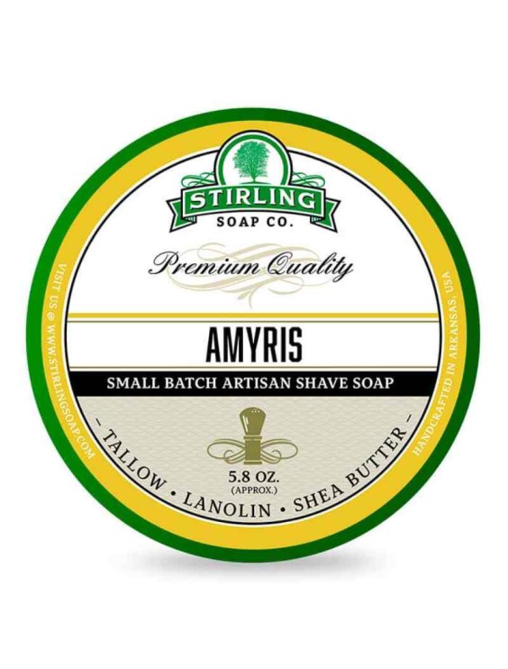Jabón de afeitar artesanal STIRLING Amyris 170ml