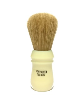 ZENITH pure bristle unbleached plastic handle ivory color black ring shaving brush 80B XSE