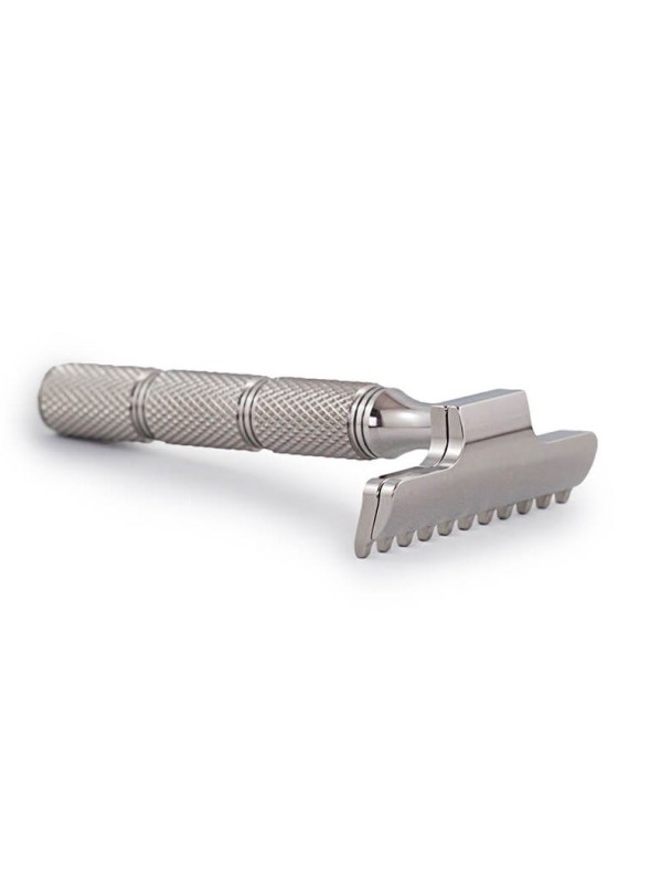 RAZOROCK Hawk V3 stainless steel open comb super knurl handle safety razor