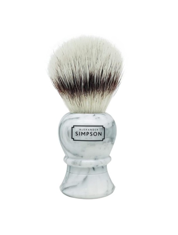 SIMPSON Islington synthetic Faux Italian Marble Grey L travel shaving brush 2190SL1