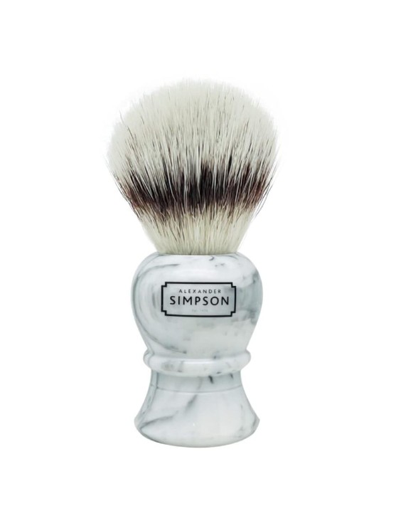 SIMPSON Islington synthetic Faux Italian Marble Grey L travel shaving brush 2190SL1