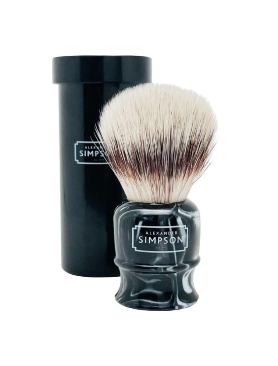 Pennello da barba SIMPSON Highbury Faux marmo ed ebano S con tubo da viaggio 2234SS3T