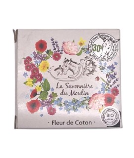 Jabón para cuerpo y manos LA SAVONNIERE DU MOULIN Aroma natural de flor de algodón 30% leche de burra 80g