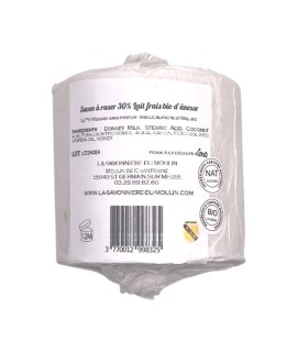 Sapone da barba LA SAVONNIERE DU MOULIN senza fragranza ricarica per ciotola in ceramica 30% latte d'asina bio 200g