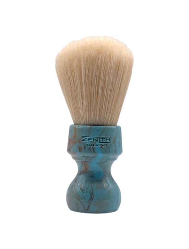 ZENITH pure bristle bleached resin multi colour handle shaving brush 506 TURCHESE SE