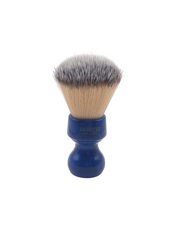 Brocha de afeitar ZENITH nudo sintético Premium mango resina azul cobalto 506BC SPR