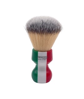 Pennello da barba ZENITH ciuffo sintetico Premium manico resina tricolore bandiera Italia 506IF SPR