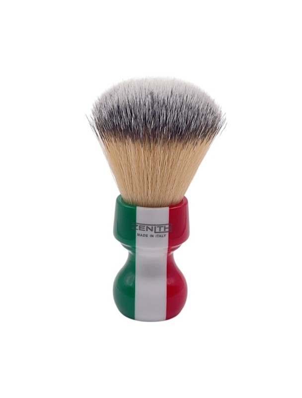 Pennello da barba ZENITH ciuffo sintetico Premium manico resina tricolore bandiera Italia 506IF SPR