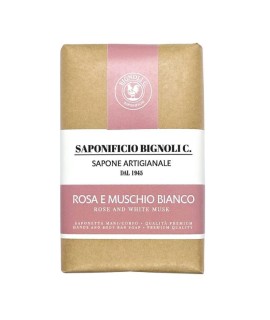 Jabón para cuerpo y manos SAPONIFICIO BIGNOLI rosa y musgo 150g
