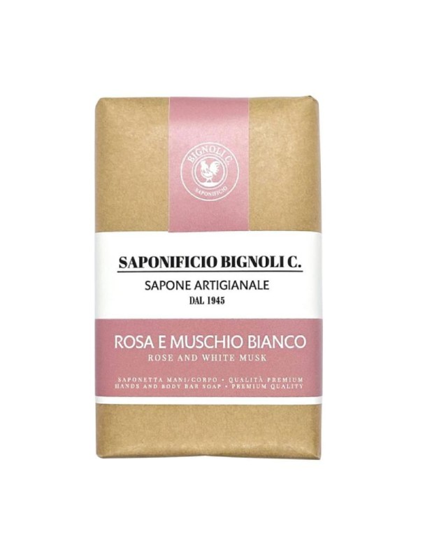 Sapone per mani e corpo SAPONIFICIO BIGNOLI rosa e muschio 150g