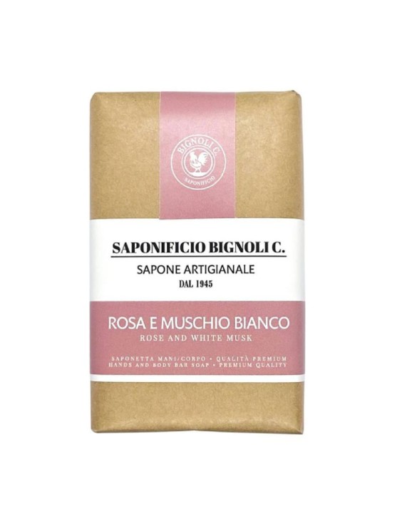 SAPONIFICIO BIGNOLI rose and white musk bath soap 150g