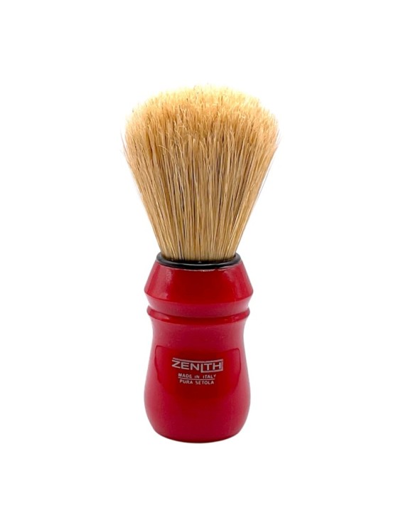 Brocha de afeitar ZENITH cerda natural no blanqueada mango plástico en color rojo 80R XSE