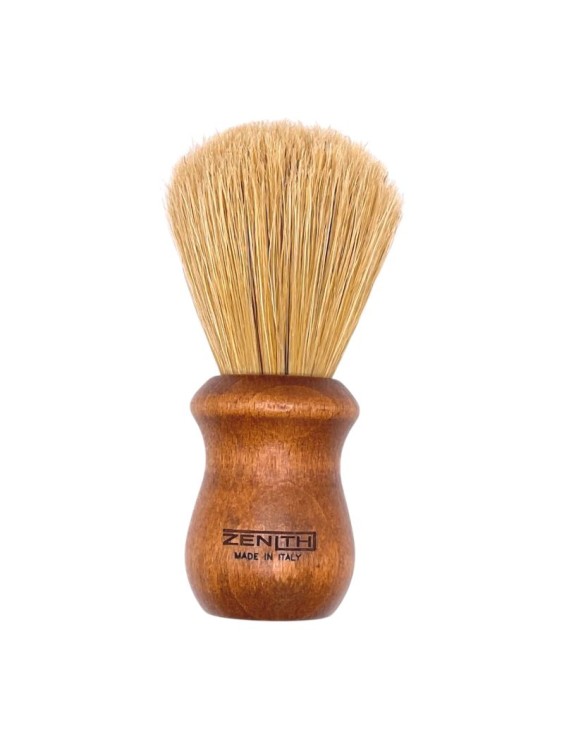 Brocha de afeitar ZENITH de cerda natural no blanqueada mango madera color nuez 205NOCE XSE