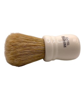 Brocha de afeitar ZENITH de cerda natural no blanqueada mango resina color blanco 505AK XSE