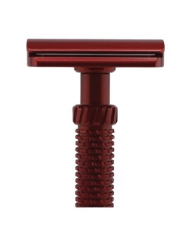 Maquinilla de afeitar clásica M3teorite aluminio mango largo color rojo