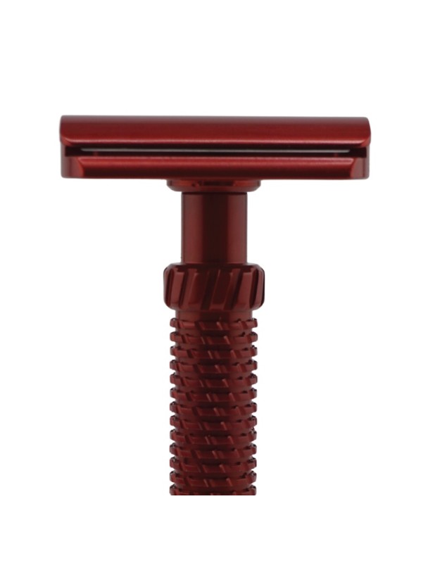 Rasoio da barba M3teorite alluminio manico lungo colore rosso