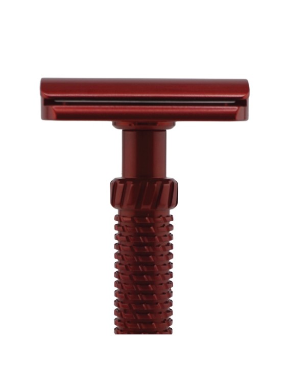 Maquinilla de afeitar clásica M3teorite aluminio mango largo color rojo