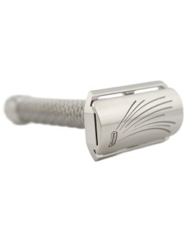 Maquinilla de afeitar clásica M3teorite acero inoxidable mango largo “Aggressive”