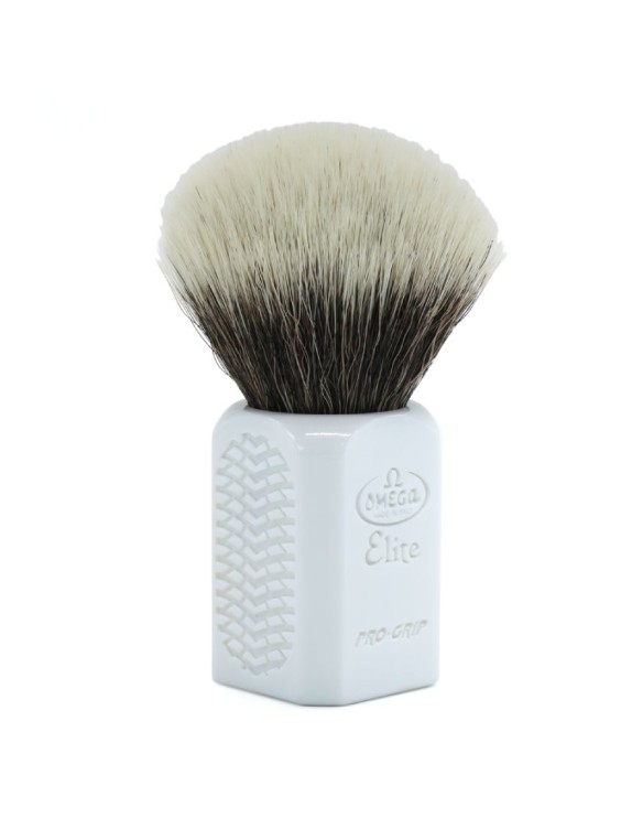 Brocha de afeitar OMEGA sintética PRO GRIP Blanca B1948/BI