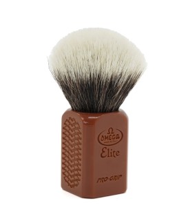 OMEGA Pro Grip synthetic Brown shaving brush B1948/