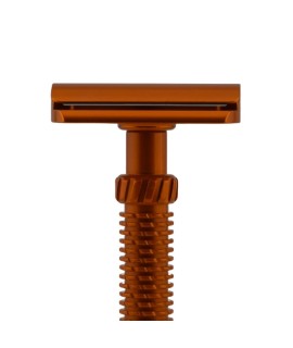 Rasoio da barba M3teorite alluminio manico lungo colore arancio