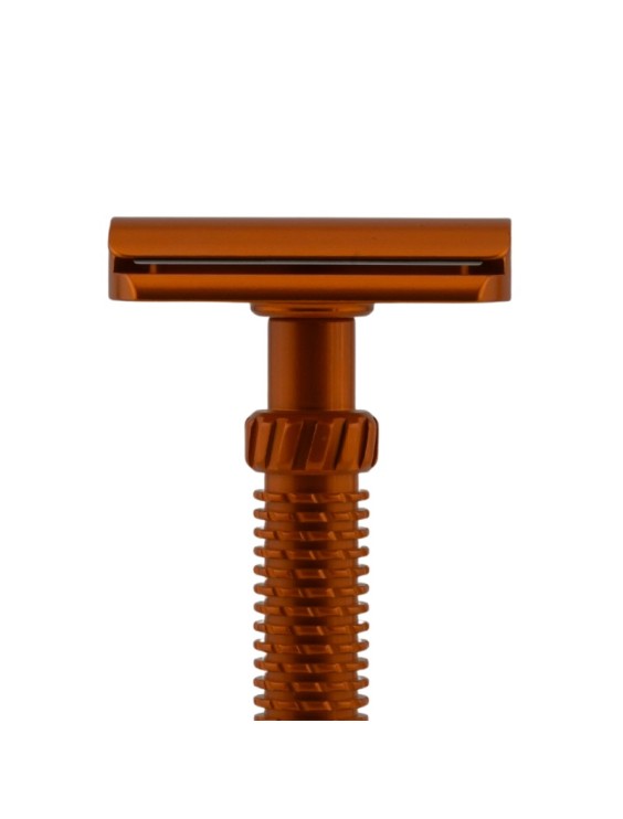 Rasoio da barba M3teorite alluminio manico lungo colore arancio