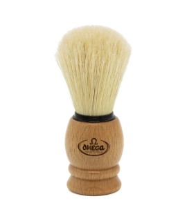 Pennello da barba OMEGA in setole di maiale classiche sbiancate con manico in legno di faggio 11950/NA