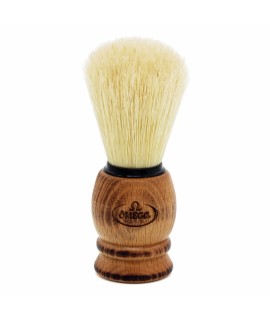 Pennello da barba OMEGA in setole di maiale classiche sbiancate con manico in legno di faggio effetto bruciato 11950/BR