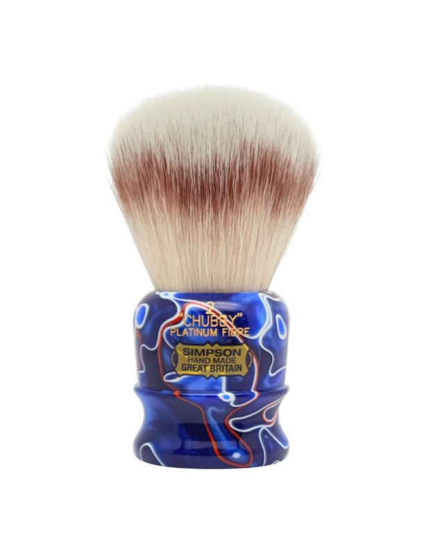 Brocha de afeitar SIMPSON pelo sintético platinum Chubby 2 Patriot