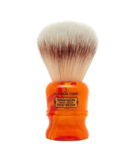 Brocha de afeitar SIMPSON pelo sintético platinum Chubby 3 Sunspot Orange