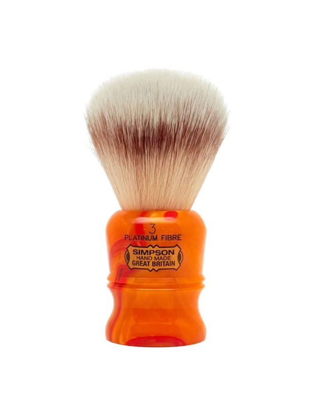Brocha de afeitar SIMPSON pelo sintético platinum Chubby 3 Sunspot Orange