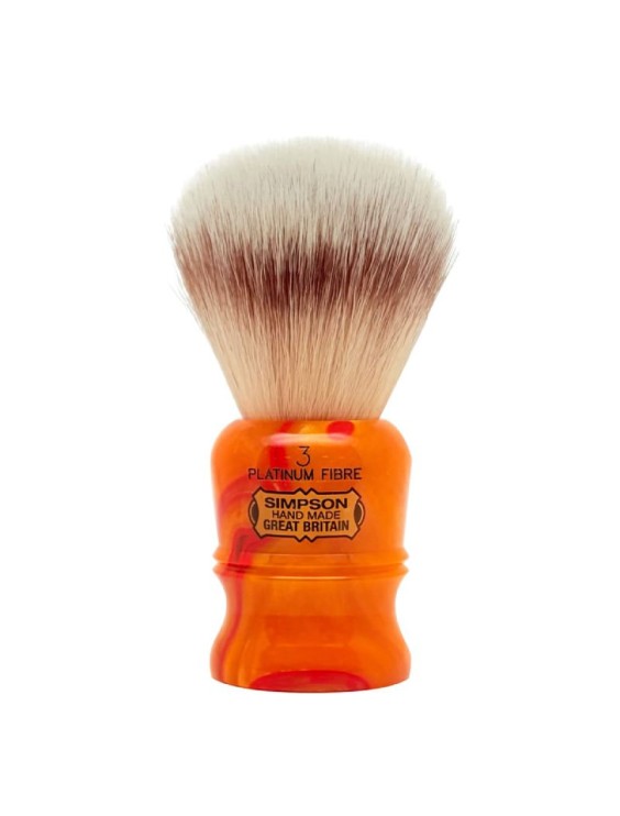 Brocha de afeitar SIMPSON pelo sintético platinum Chubby 3 Sunspot Orange