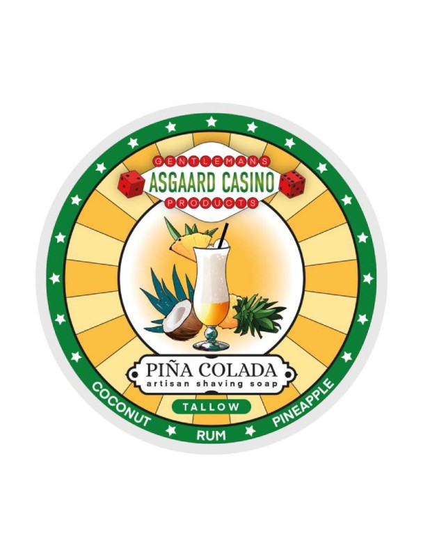 Jabón de afeitar MMGP Piña Colada (ASGAARD CASINO) base sebo 100g