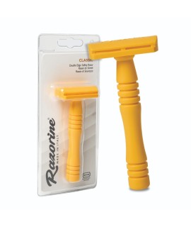 RAZORINE Classic Yellow Butterscotch closed comb safety razor 21005