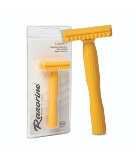Maquinilla de afeitar clásica RAZORINE Classic II Yellow Butterscotch peine abierto 21011